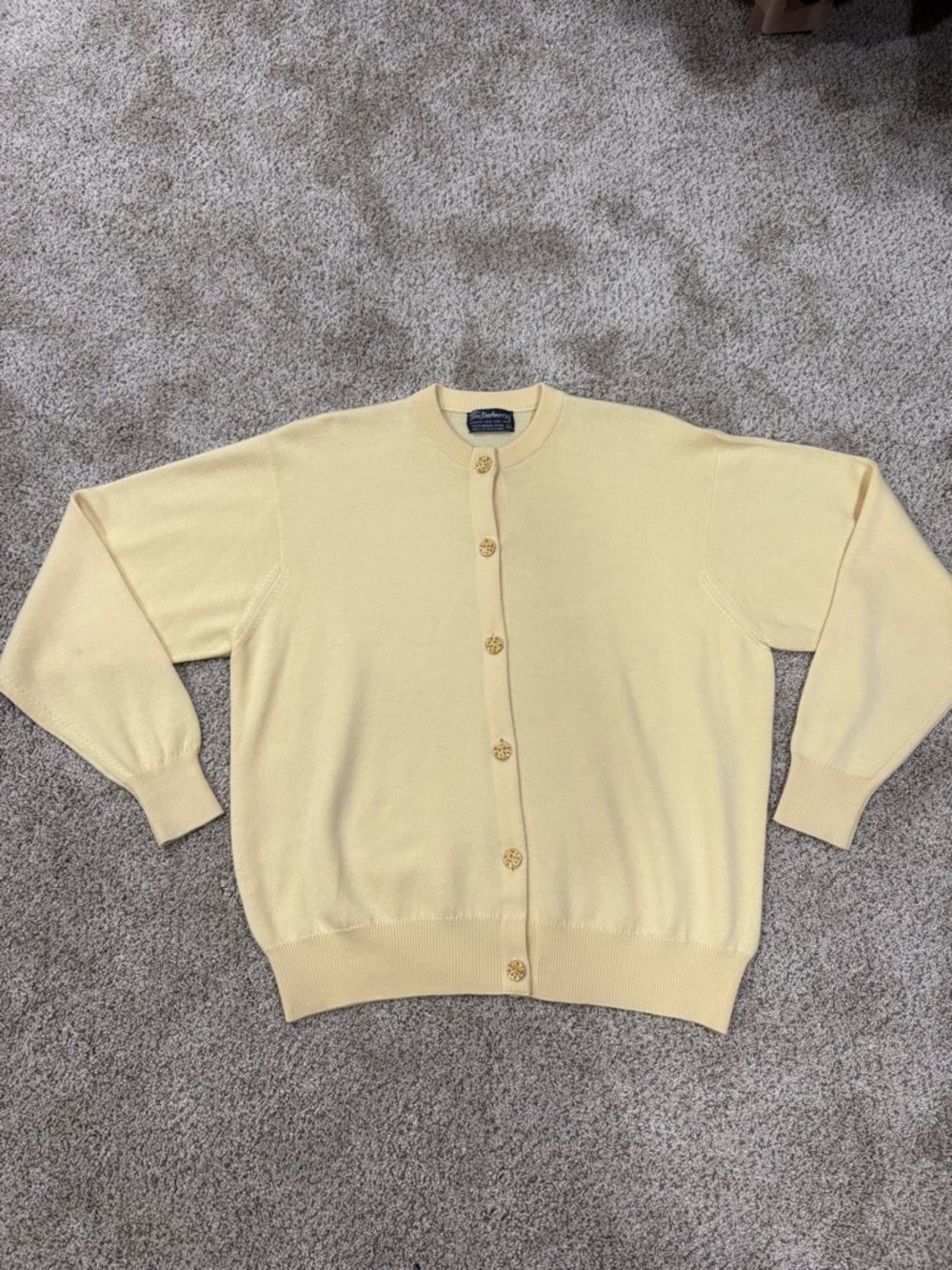 Vintage Burberry Scotland Merino Wool Cardigan
